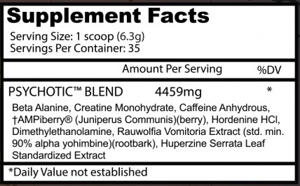 Psychotic (35 Serv) Pre Workout - Imagen 2